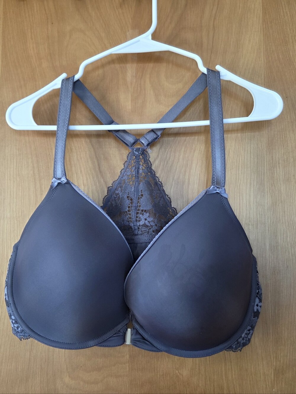 Adore Me Racer Back Front Closure Grey Bra 38DDD